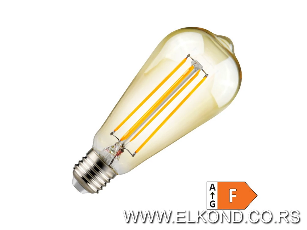Led sijalica  7W E27 2200K 800lm ST64 filament dimabilna PROSTO